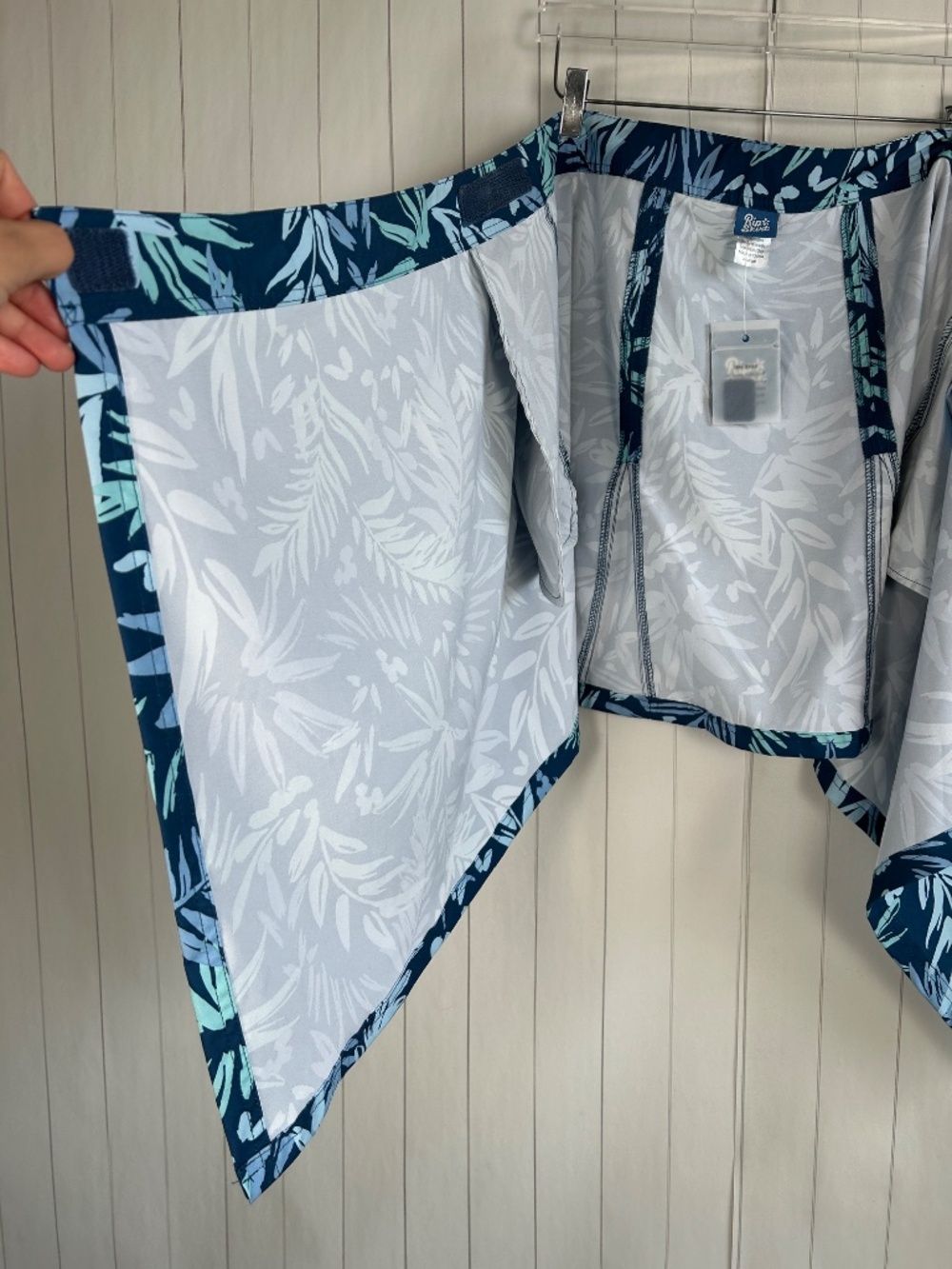 Ripskirt size XL wrap skirt length 2 Botanical blues tropical short pockets NEW - Picture 6 of 9